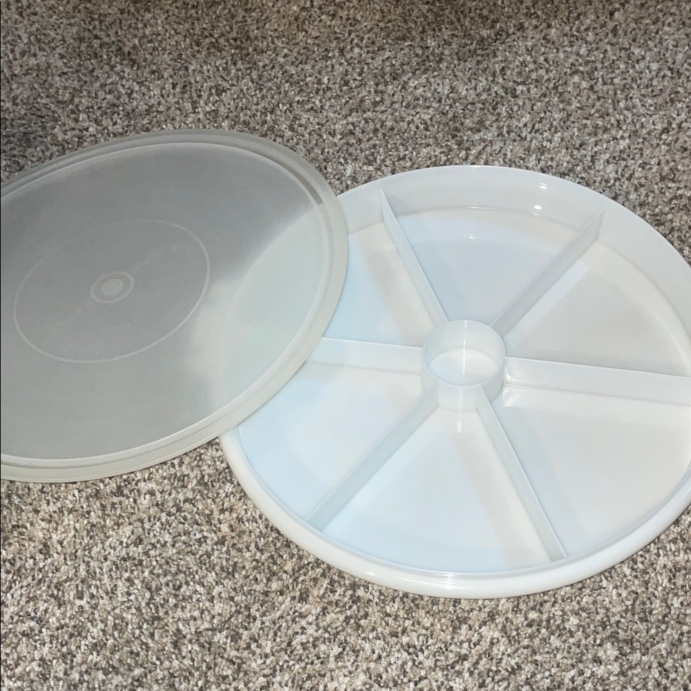 Tupperware Clear/Translucent Plastic Lid with Embossed Logo